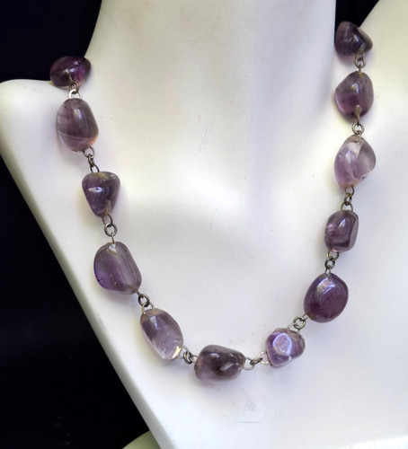Kette amethyst heilsteine 52cm - kette,