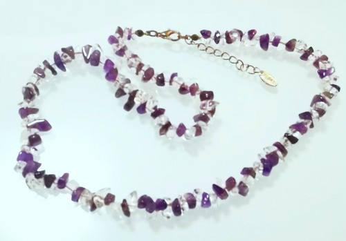 Amethyst bergkristall collier - amethyst,