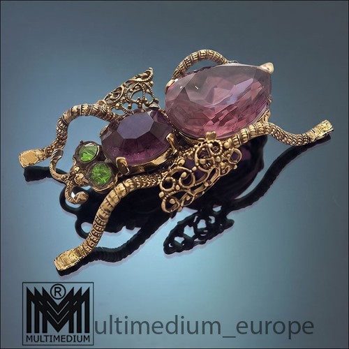 Strass käfer brosche amethyst - brosche,
