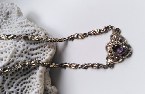 Antik collier gold - gold, amethyst