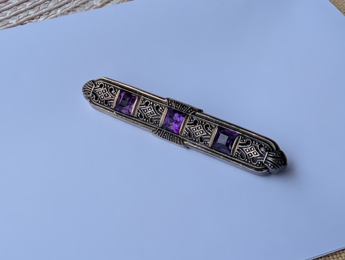 Brosche art deco amethyst - brosche,