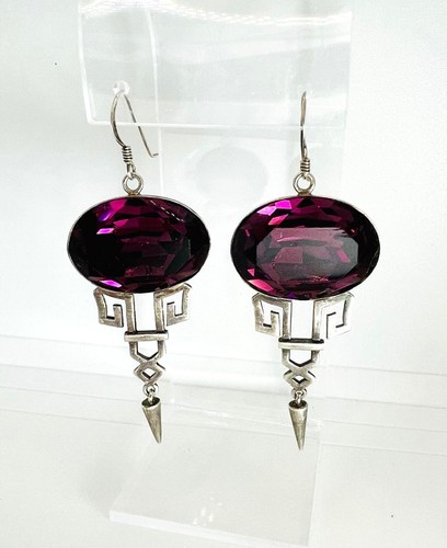 Vintage amethyst ohrringe 925 - amethyst,