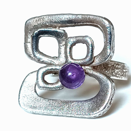 Ring silber vintage amethyst - ring,