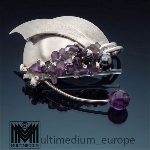 Mexico silber brosche amethyst - silber,