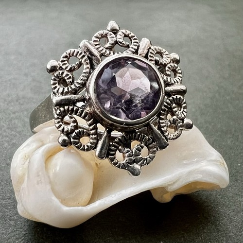 Vintage silber ring amethyst - vintage,
