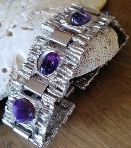 Vintage armband amethyst breit - armband,