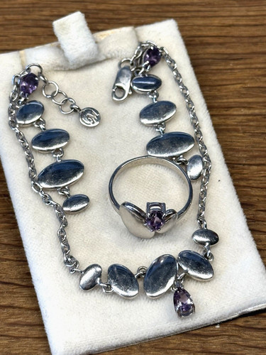 Set amethyst armband ohrringe - armband,