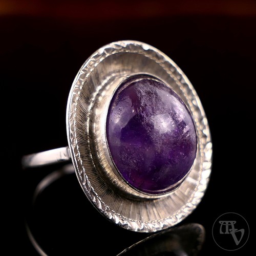 Vintage silberring mit lila - silberring,